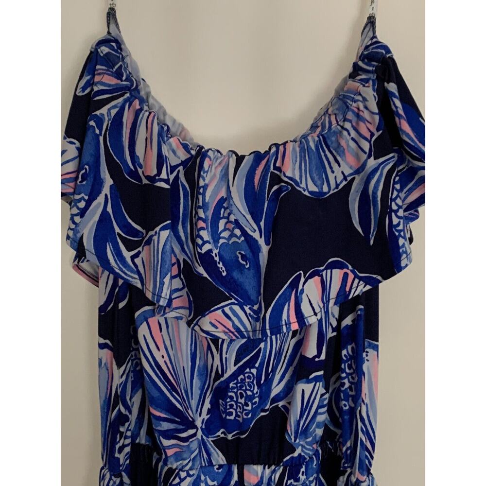 Lilly Pulitzer Aleatha Reel Life Strapless Jumpsuit New Tag Xs Tie Waist Ruffle - Picture 5 of 10